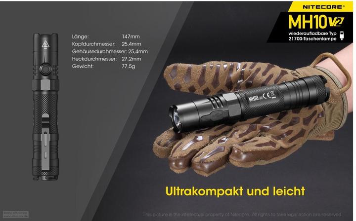 Image du produit Nitecore MH10 V2 - 1200 lumens (14.70 cm, 1200 lm)