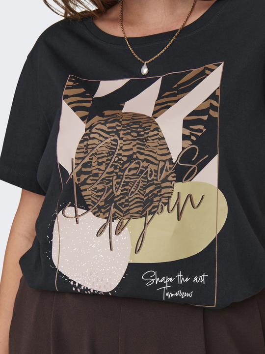 Actual product image Only Regular fit round neck curve top T-shirt (L)