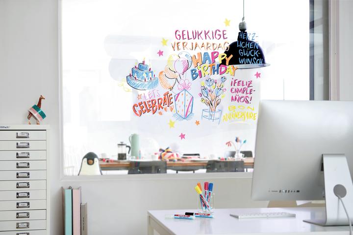 Produktbild Edding Glasboard Marker Set (Weiss, Gelb, Pink, Hellblau, 3 mm, 4 x)