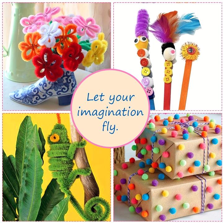 Produktbild Activity Board DIY Craft Kit, Including Pipe Cleaners, Pom-Poms, Eyes, Feathers, Paper, Scissors, Popsicle Sticks