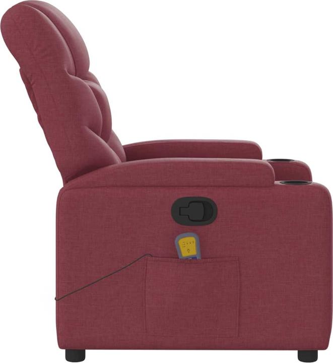 Immagine prodotto VidaXL Poltrona massaggiante in tessuto rosso vino,Colore: Rosso vino,Materiale: Tessuto