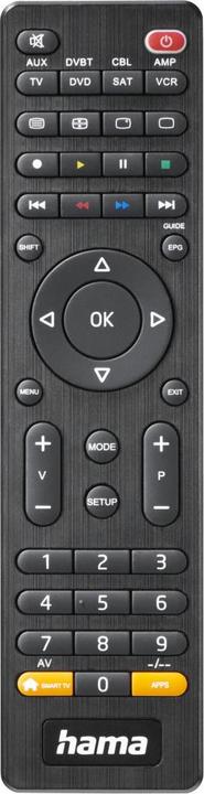 Image du produit Hama Télécommande universelle TV, infrarouge, pour 8 appareils, avec touche App (Télécommande universelle, Infrarouge)