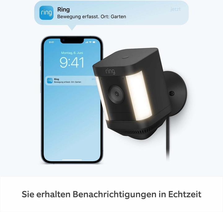 Actual product image Ring Spotlight Cam Plus, Plug-in - Black - EU (1920 x 1080 Pixels)