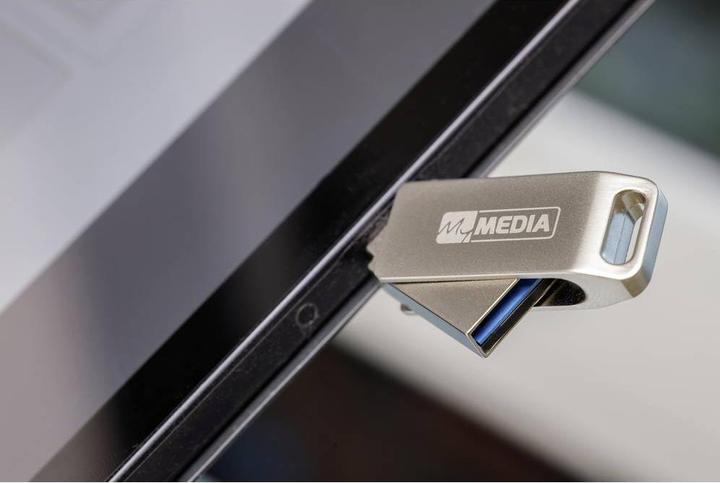 Actual product image MyMedia USB 3.2 OTG Stick 128GB, Type A-C, My Dual, silver (128 GB, USB-A, USB-C)