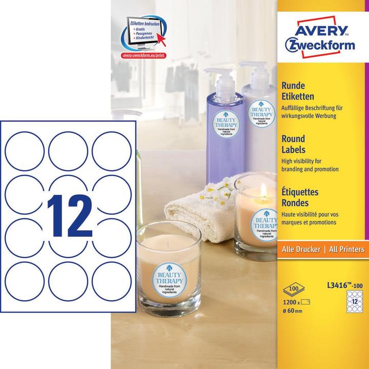 Actual product image Avery Round labels
