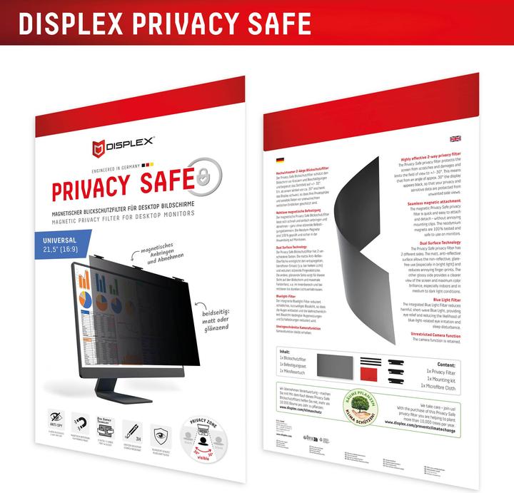 Actual product image Displex Privacy Safe, Desktop Monitor Blickschutzfilter (21.50", 16 : 9)