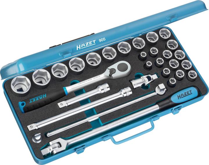 HAZET Steckschlüssel-Satz 905 (8 mm, 9 mm, 10 mm, 11 mm, 12 mm, 13 mm, 16 mm, 17 mm, 18 mm, 19 mm, 22 mm, 23 mm, 24 mm, 26 mm, 14 mm, 15 mm, 27 mm, 28 mm, 30 mm, 32 mm, 20 mm, 21 mm)