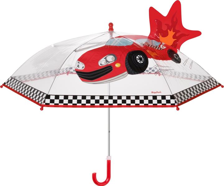Playshoes Regenschirm Rennwagen Transparent