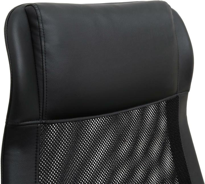 Image du produit Songmics Chaise de bureau, OBN33BK similicuir noir, piétement chromé
