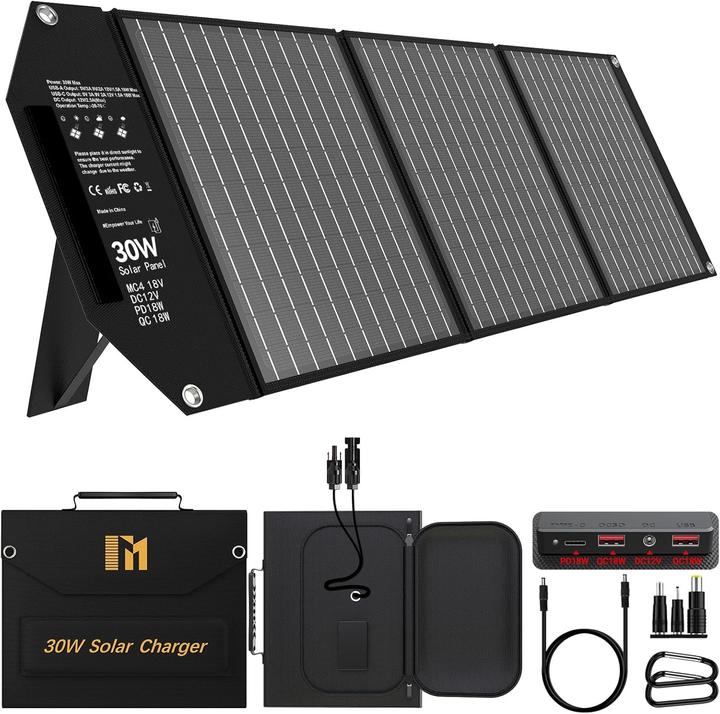 Actual product image Mesuvida Tragbares Solarladegerät mit 5 Anschlüssen (30 W)