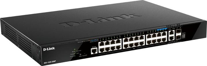 Actual product image D-Link Switch 440mm DGS-1520-28MP 2*SFP+/2*XE/20*GE PoE retail (20 Ports)