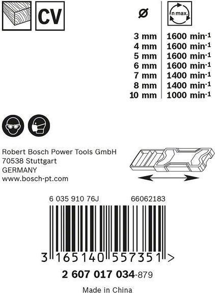 Produktbild Bosch Professional Zubehör PRO Wood Holzspiralbohrer-Set. 7-tlg. (4 mm, 3 mm, 5 mm, 6 mm, 7 mm, 8 mm, 10 mm)