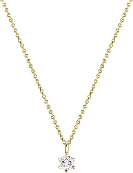 Immagine prodotto Glanzstücke München Catena da donna in argento sterling con zirconi in oro giallo da 40,0 cm + 5,0 cm di estensione - (Argento, 40 - 45 cm)