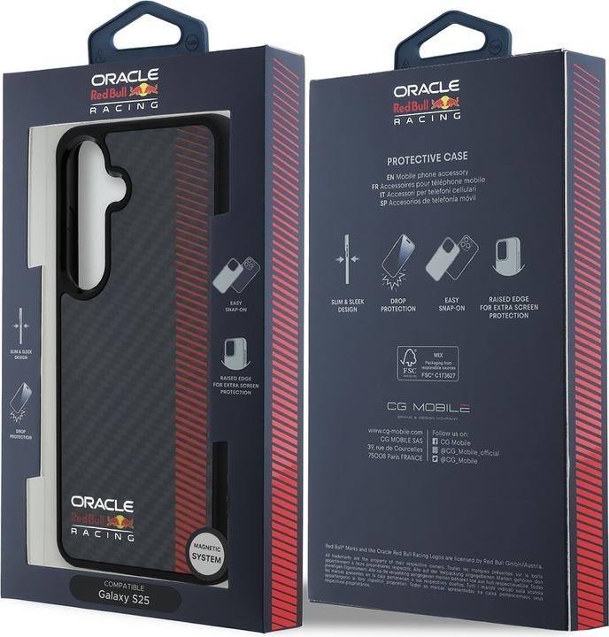 Immagine prodotto Red Bull Real Carbon Fiber Powerbar MagSafe Case for Samsung Galaxy S25+ Black (Samsung Galaxy S25+)