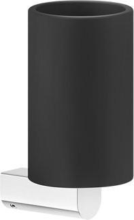 Image du produit Gessi Rilievo, porte-gobelet pour montage mural, gobelet noir mat, gobelet fermement fixé, 59508