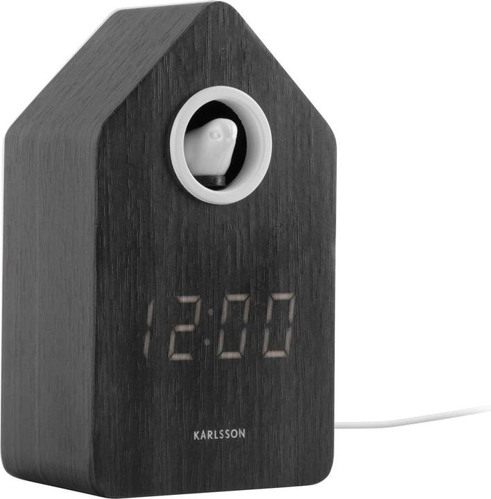 Produktbild Karlsson Digitalwecker Kuckuck Black wood veneer, Funktionen