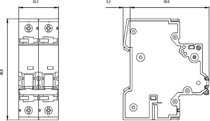 Image du produit Siemens MCB 2 pôles Type C 10kA 2A 400V