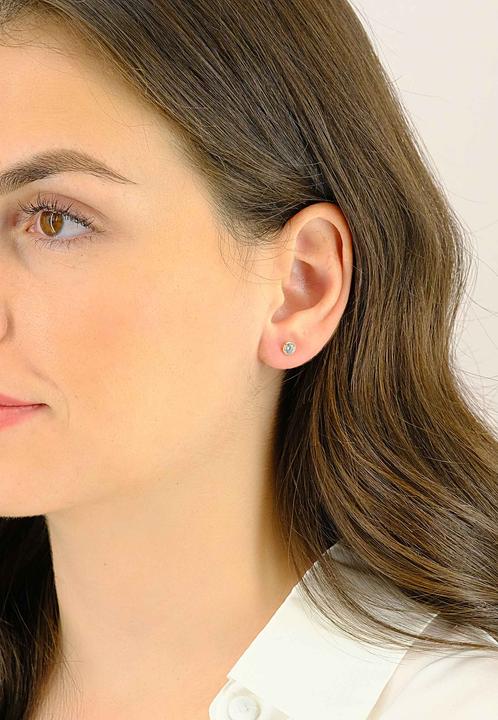 Image du produit Muau Stud earrings or jaune 750 zirconium 5.5mm (750/18 K Or jaune)