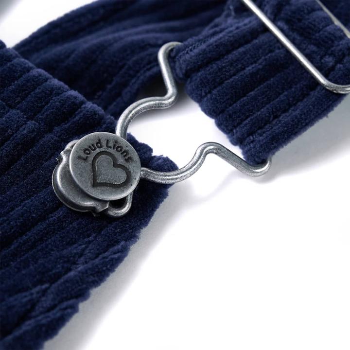 Immagine prodotto VidaXL Salopette da bambino in velluto a coste blu navy 128,Materiale: 58 (128)