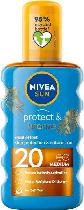 NIVEA Sun Protect & Bronze Tan Oil Spf20 200Ml (Sonnenöl, SPF 20, 200 ml)