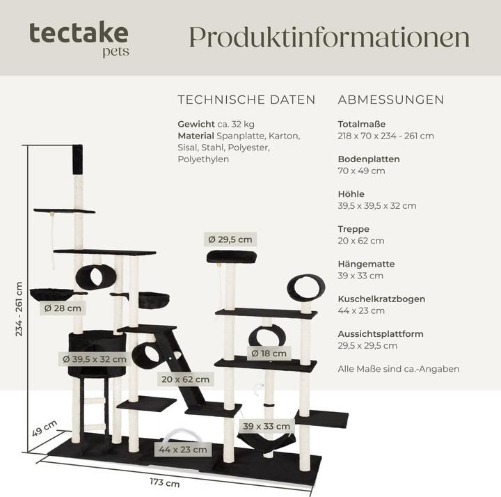 Produktbild tectake Snooky (234 cm, Schwarz)