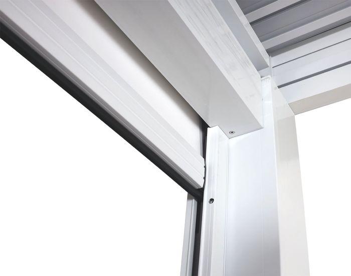 Produktbild Mendler 4er-Set Seitenwand für Pergola HWC-L46, Rollo Ersatzseitenwand, Stoff/Textil sturmfest 3x3m - weiss (300 cm, 271 cm)