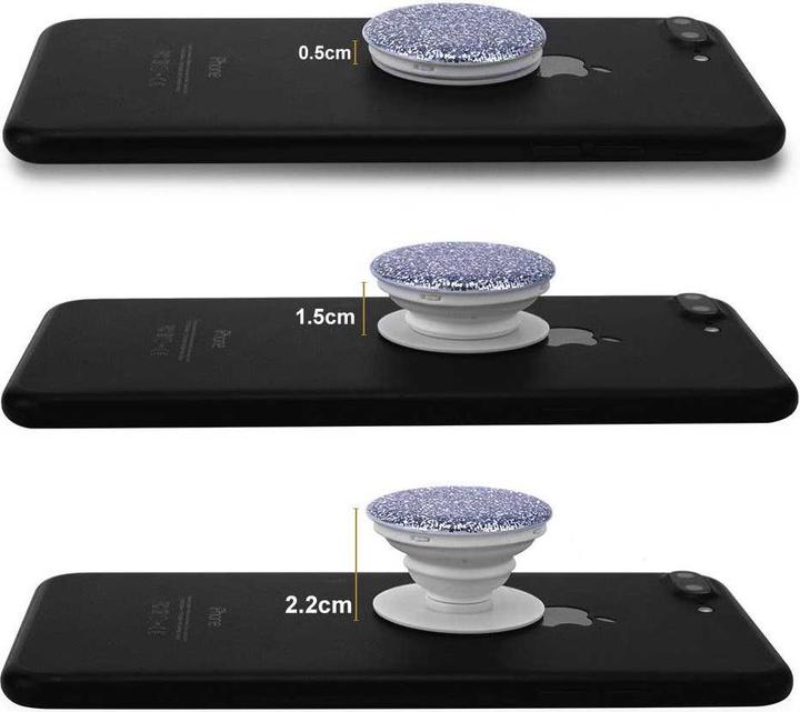 Immagine prodotto PhoneLook Pop Socket 3D Glitter Supporto intercambiabile per dita e una mano per smartphone e tablet