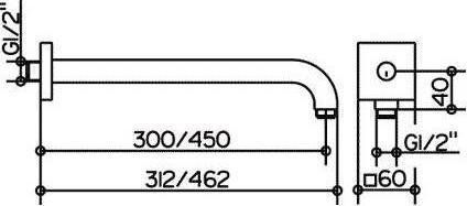 Produktbild Keuco Brausearm EDITION 300 Ros ec Ausldg 45cm Sw-chr gebü