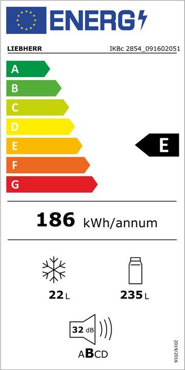 Energie-Label Liebherr Liebherr-Integrierbarer Kühlschrank mit BioFresh-IKBc 2854-26-091602051 (262 l)