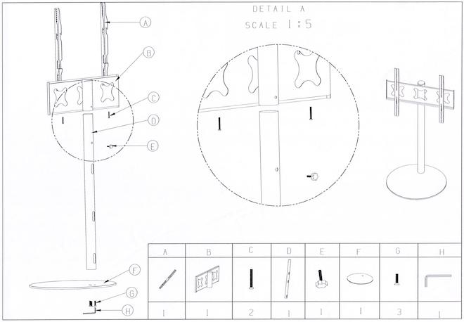 Immagine prodotto Swisshandel24 Porta TV (65", 40 kg)
