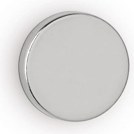 Actual product image Maul Neodymium disc magnet, 15 mm, adhesive force: 3.2 kg, silver (10 x)