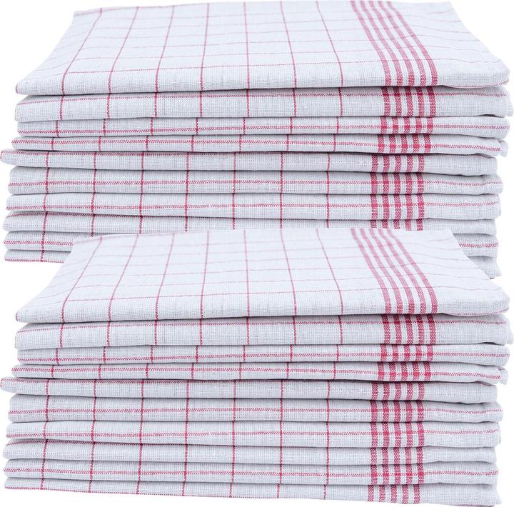 Produktbild byNORD Halb-Leinen-Geschirrtücher, rot-weiss, 70 x 50 cm, 20er Set (70 x 50 cm)