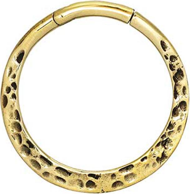 Produktbild Star Piercing Ohrgewicht Segmentring klappbar vergoldet gehämmert (Messing)
