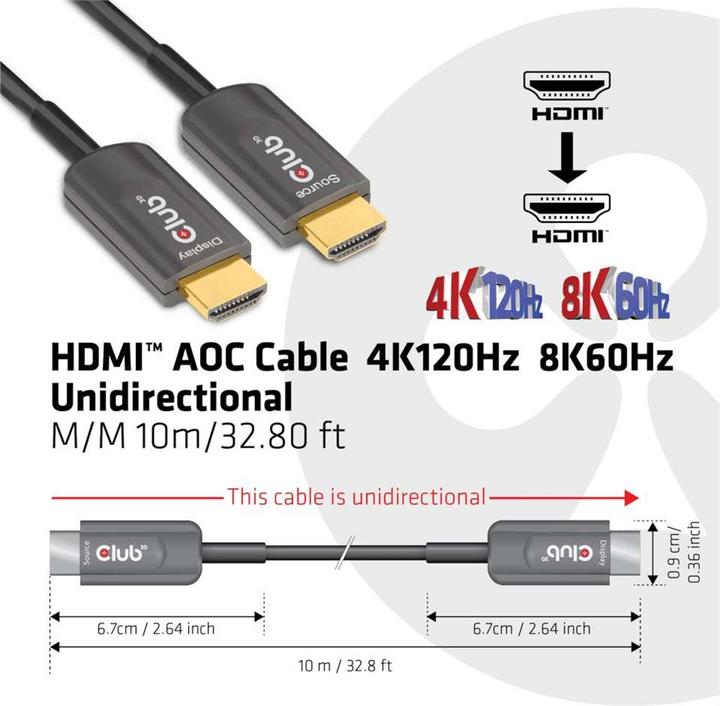 Actual product image Club 3D HDMI (Typ A) — HDMI (Typ A) (10 m, HDMI)