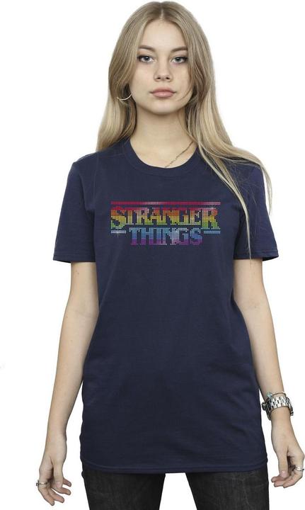 Immagine prodotto Netflix Stranger Things Rainbow Dot Logo Maglietta Ampia Donna (3XL)