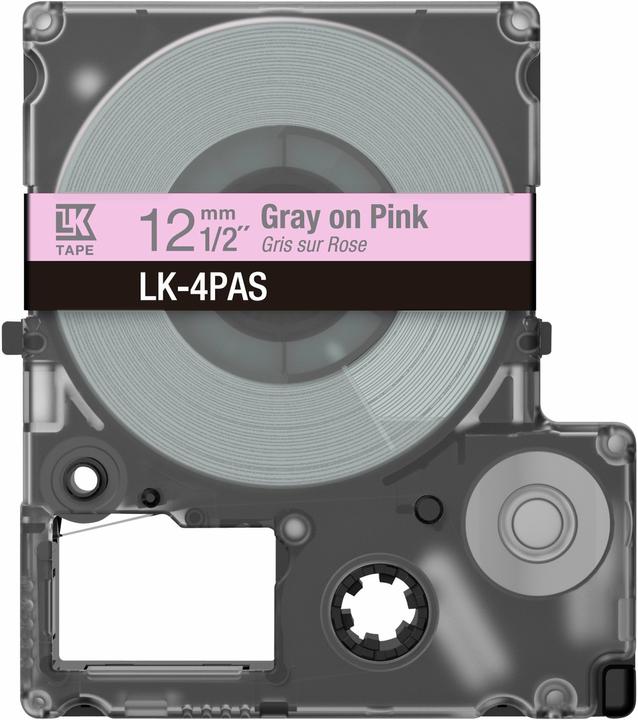 Actual product image Epson LabelWorks LK-4PAS - Soft Pink/Grey (1.20 cm, Rose, Grey)