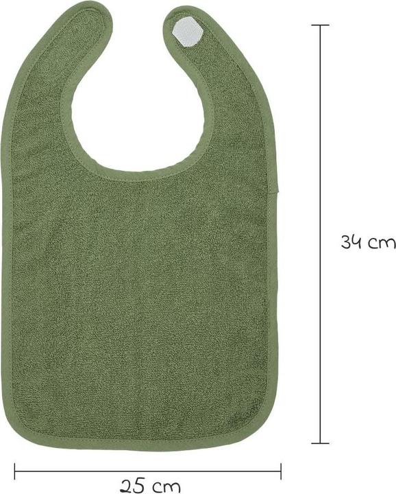 Actual product image Meyco Bib 3P bads.met klittenb. offw/soft green/forestgreen