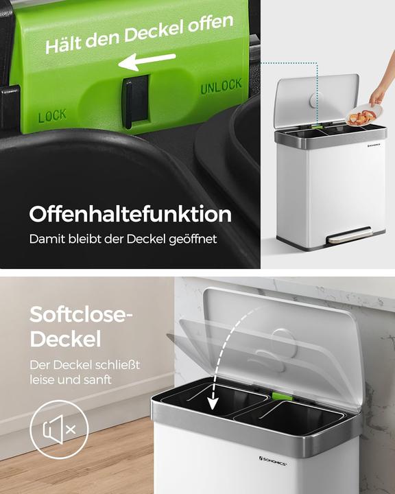 Produktbild Songmics Kücheneimer LTB202W01 (60 l)