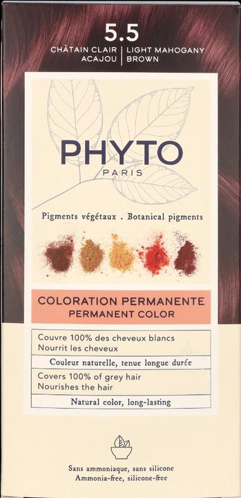 Phyto Permanent Light Brown 5.5 Hair Coloring (5.5, Light Mahogany Brown)