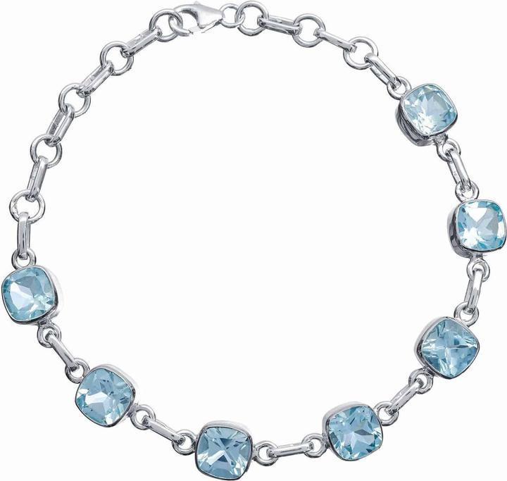 Loberon Armband Lilianne silber/blau (16 cm, Kette: 925er Sterlingsilber, Verzierung: Topas-Edelstein)