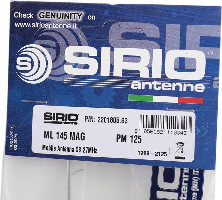 Actual product image Sirio Antenne Sirio ML145 CB antenna with magnetic base including 125 mm code 2201805.63