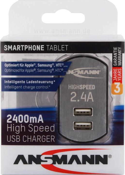 Actual product image Ansmann High Speed USB Charger 2.4A 2xUSB Port