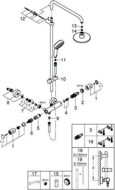 Produktbild Grohe Tempesta Cosmopolitan System 160 Duschsystem