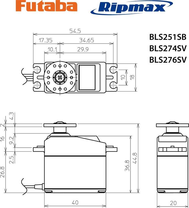 Actual product image Futaba BLS 274SV Brushless Digital, HV