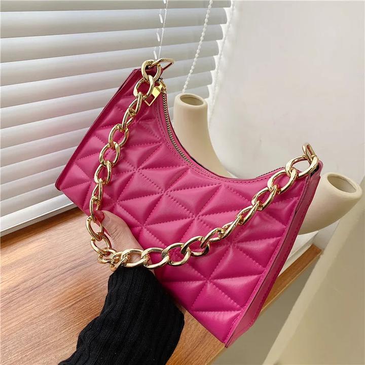 Immagine prodotto Only-Bags.Store Borsa a tracolla con motivo a diamante Borsa a tracolla in pelle solida Borsa a catena di nicchia