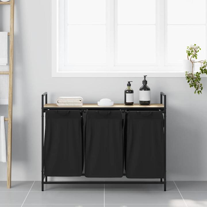 Produktbild VidaXL Wäschekorb 3 Fächer mit Ablage Sonoma-Eiche