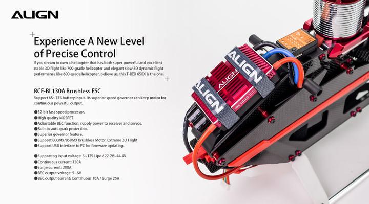 Image du produit Align T-Rex 650X Dominator Hélicoptère électrique sans pilote 12S Combo