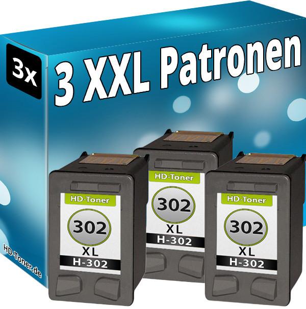 Actual product image Druckfuxx 3x TINTE PATRONEN für HP 302 XL DeskJet 1110 2130 3630 3631 3632 3633