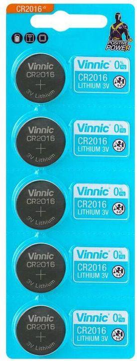 Produktbild Vinnic CR2016 - 5 Knopfzellen (5 Stk., CR2016)
