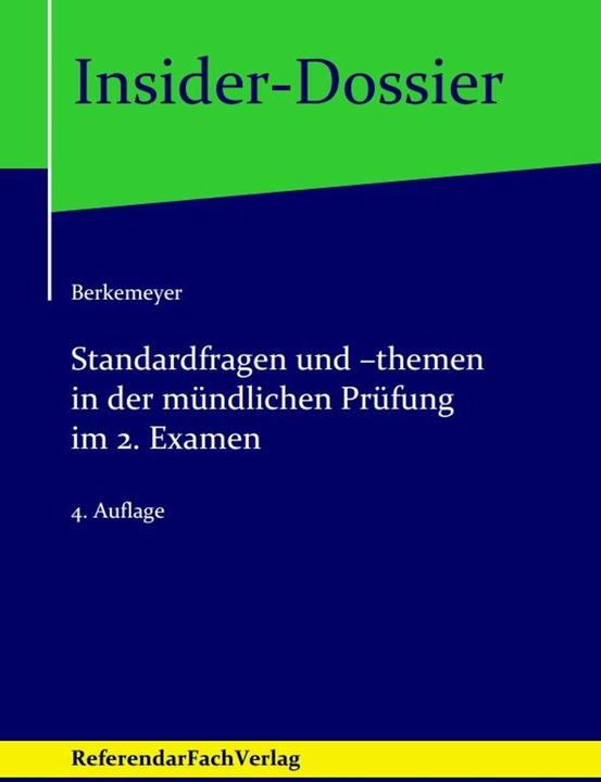 Produktbild Standardfragen und -themen in der mündlichen Prüfung im 2. Examen (Deutsch, Michael Berkemeyer, 2023)